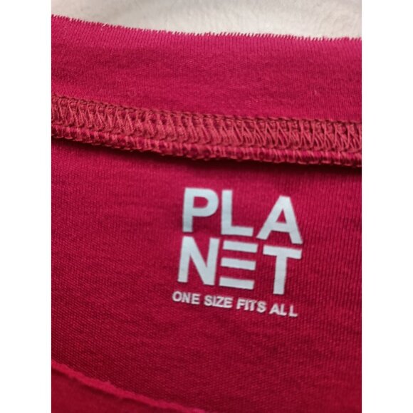 Planet Lauren G  Womens Top One Size Red Asymmetrical Long Sleeve Minimalist - Picture 4 of 8
